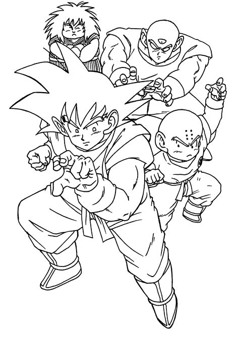 dragon ball z coloring page|More.